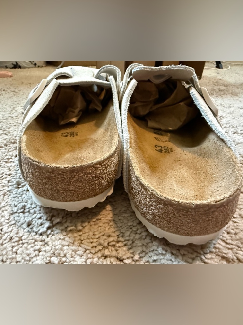 Birkenstock Suede Slip-On Clogs in Off-White - Picture 7 of 7